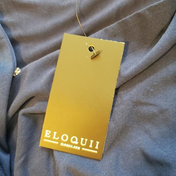 NWT Eloquii Blue Knot Front Pleated Skirt Dress Sz 24 - Picture 4 of 14